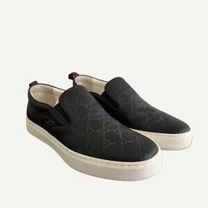 Size 9.5US - Gucci Men's Signature Embossed Slip-On Sneaker